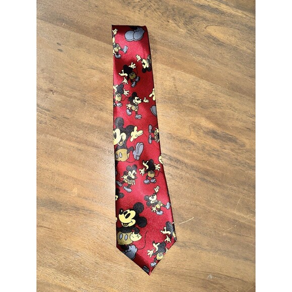 Goid Stan Vintage Mickey Mouse Tie Red Disney Magic Kingdom Epcot Animal Kingdom - Picture 2 of 4